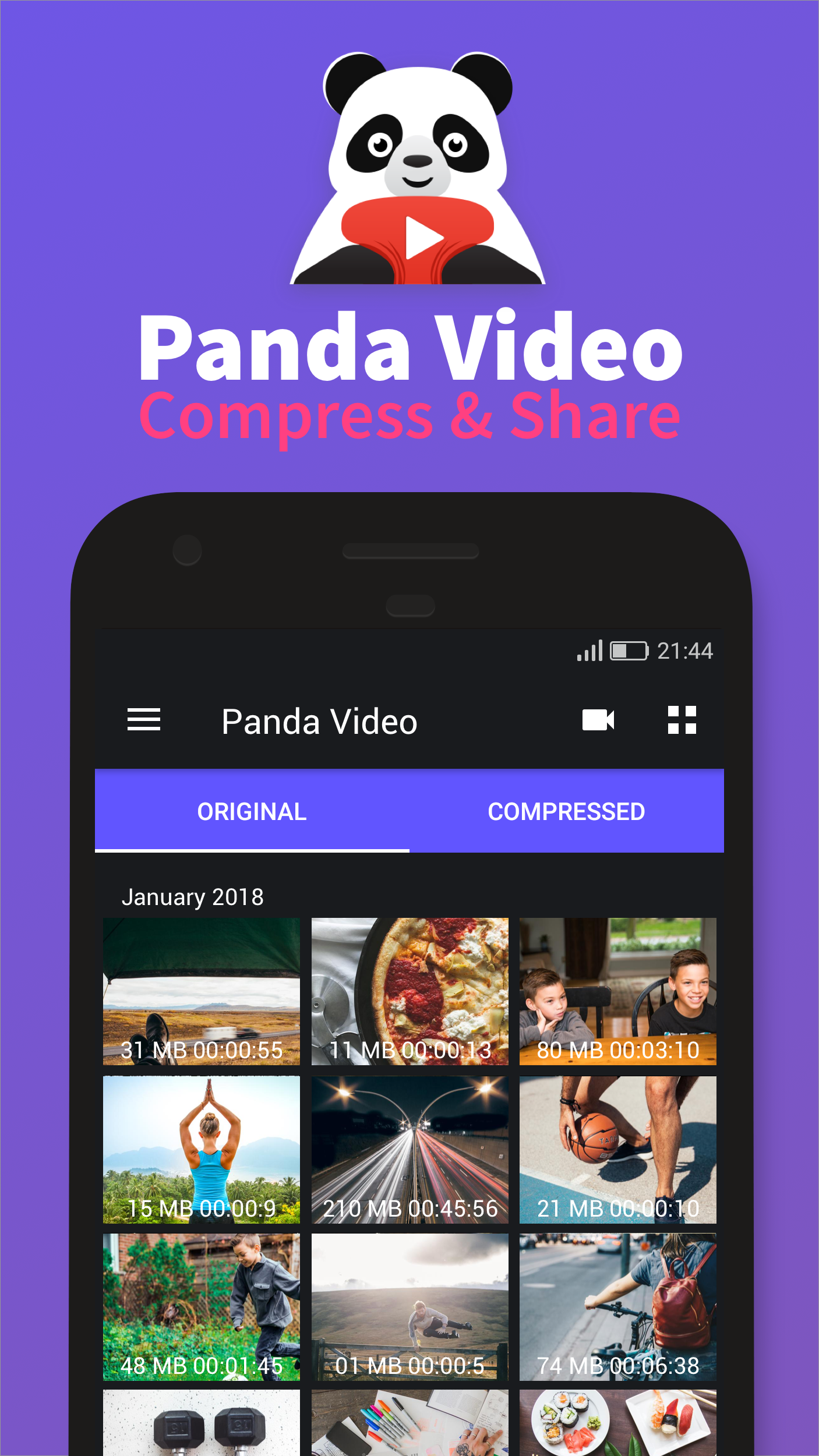Panda Video Compressor - Main screen